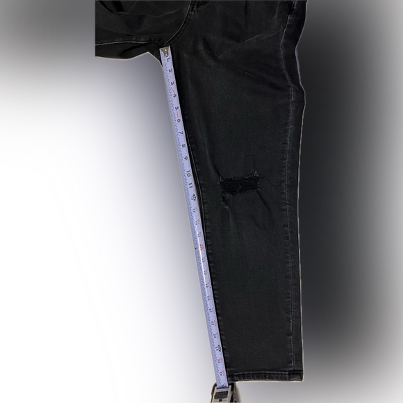 Vervet 29 Black Erika Stretch Mom Jeans | High Waist | Distressed | Tie Waist - Picture 13 of 16